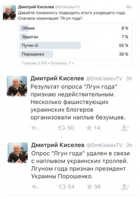Кисилев обвиняет голосование во лжи