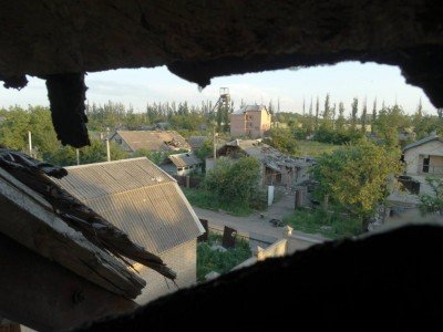 Обстрелянный населенный пункт