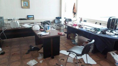 Помещение исполкома, где хозяйничали северодонецкие ополченцы