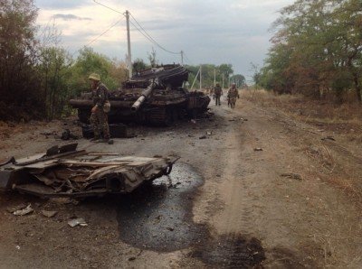 Разбитая техника ополченцев