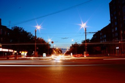 Вечерняя оккупированная Горловка